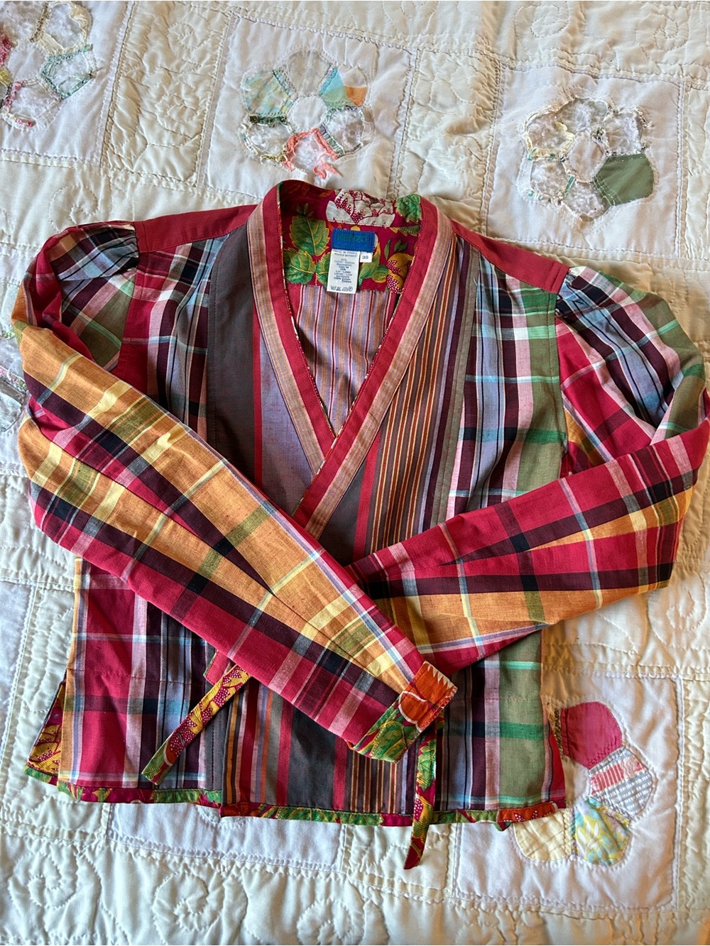 Vintage 1985 Kenzo Wrap Blouse - Picture 3 of 9